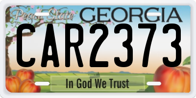 GA license plate CAR2373