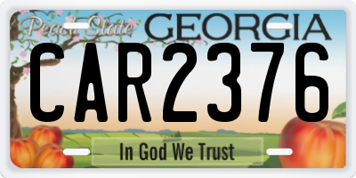 GA license plate CAR2376