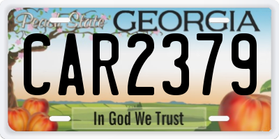 GA license plate CAR2379