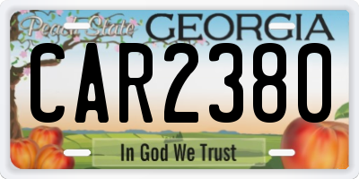 GA license plate CAR2380