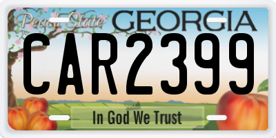 GA license plate CAR2399