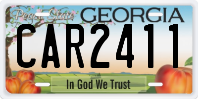 GA license plate CAR2411