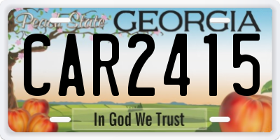 GA license plate CAR2415
