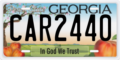 GA license plate CAR2440