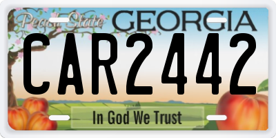 GA license plate CAR2442