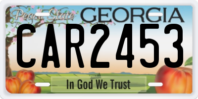 GA license plate CAR2453