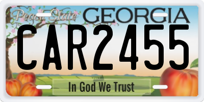 GA license plate CAR2455