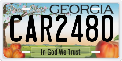 GA license plate CAR2480