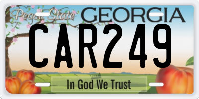 GA license plate CAR249