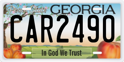 GA license plate CAR2490