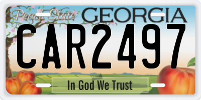 GA license plate CAR2497