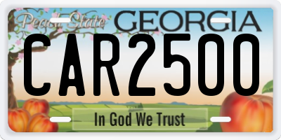 GA license plate CAR2500