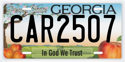 GA license plate CAR2507