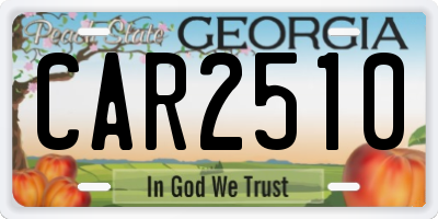 GA license plate CAR2510