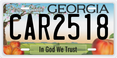 GA license plate CAR2518