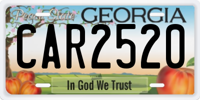 GA license plate CAR2520