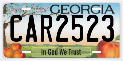 GA license plate CAR2523