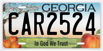 GA license plate CAR2524