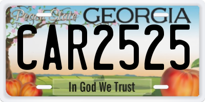 GA license plate CAR2525