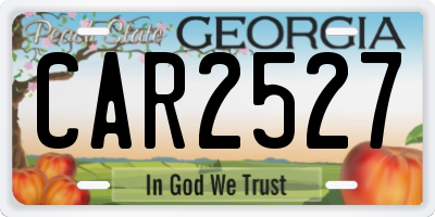 GA license plate CAR2527