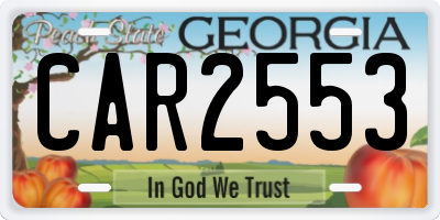 GA license plate CAR2553