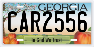 GA license plate CAR2556