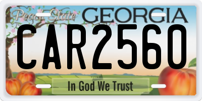 GA license plate CAR2560