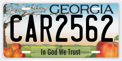 GA license plate CAR2562
