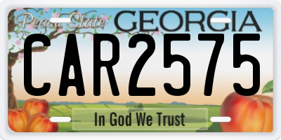 GA license plate CAR2575