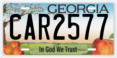 GA license plate CAR2577