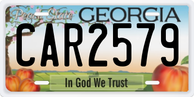 GA license plate CAR2579