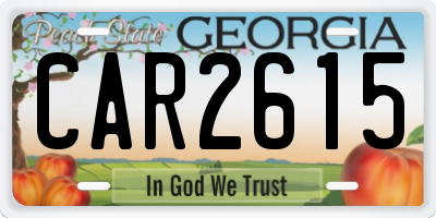 GA license plate CAR2615