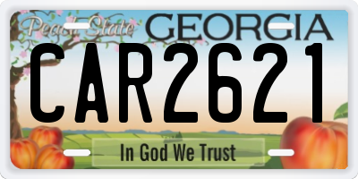 GA license plate CAR2621