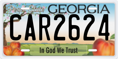 GA license plate CAR2624