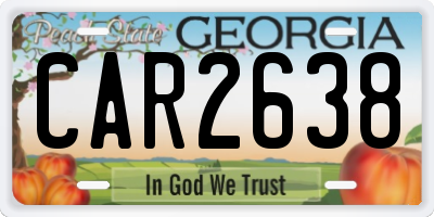 GA license plate CAR2638