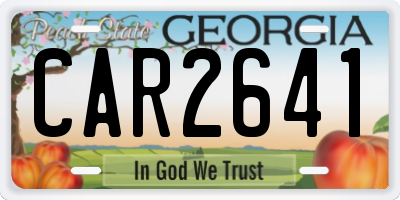 GA license plate CAR2641