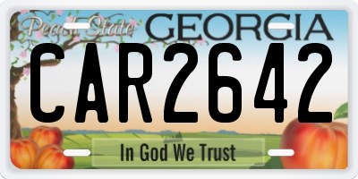 GA license plate CAR2642