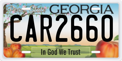 GA license plate CAR2660