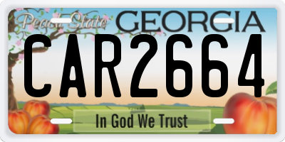 GA license plate CAR2664