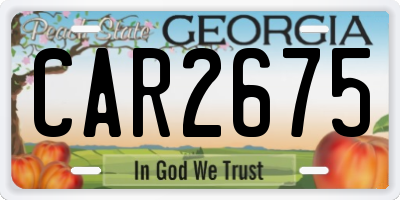 GA license plate CAR2675