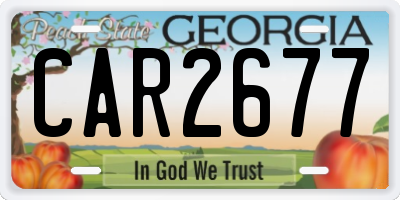 GA license plate CAR2677