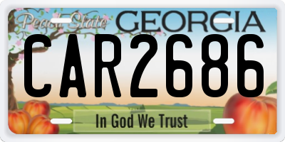GA license plate CAR2686