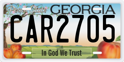 GA license plate CAR2705