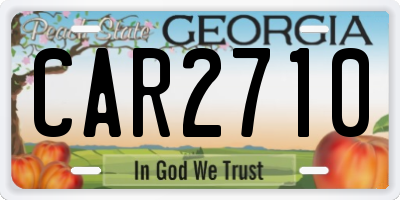 GA license plate CAR2710