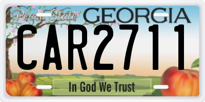 GA license plate CAR2711