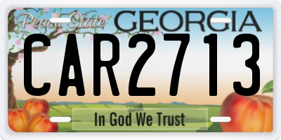 GA license plate CAR2713