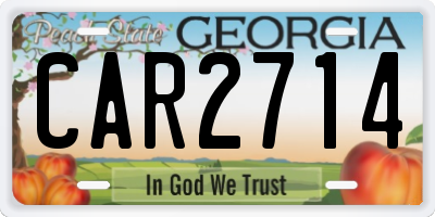 GA license plate CAR2714