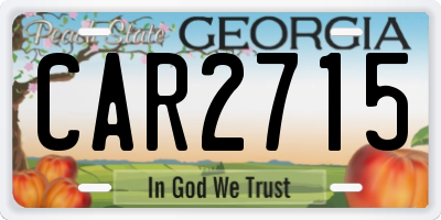 GA license plate CAR2715