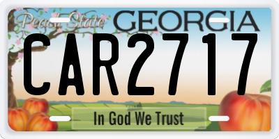 GA license plate CAR2717