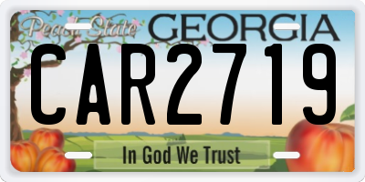 GA license plate CAR2719